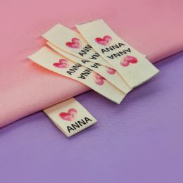 accessories Custom Sewing label, Fold, Custom Clothing Labels Fabric Name Tags, Logo or Text, Cotton Ribbon, Custom Design (FR061)