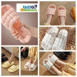 Slippers Home Shoes GAI Slide Bedroom Shower Room Warm Plush Living Room Softs comforts Wear Cotton Slippers Ventilate Woman Mens black pink whites