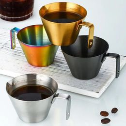 Cups Saucers Coffee Measuring Cup Stainless Steel Espresso With Scale 100ml Capacity Mini Pouring For Milk Sauce