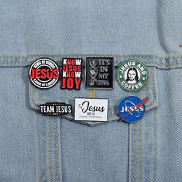 Creative Enamel Pins Cartoon Brooches Wholesale Jesus Lapel Badge Jewellery Gift for Backpack Clothes Cap