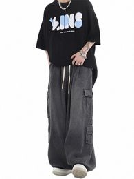 pocket Jeans Casual Men Loose Denim Pants Streetwear Autumn Winter Wide Leg Neutral W Baggy Jeans Harajuku Fi Trousers t5Td#