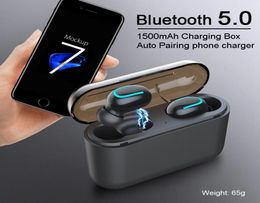 TWS 50 wireless headphones portable inear Q32 hands stereo Sport waterproof earphone with mobile charging box1184180