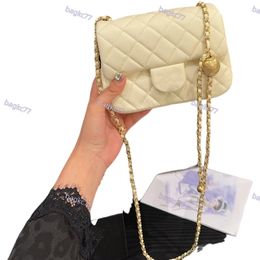 golden bal Designer Genuine Leather Messenger Bag Adjustable Shoulder Strap Fashionable Diamond Lattice Chain Double Letter French Brand 7A Shoulder Bag