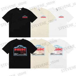 Men's T-Shirts Best Quality letters Racing Print pattern T Shirt Men Black White Apricot Top Fashion Casual Oversized Hip Hop T T240325