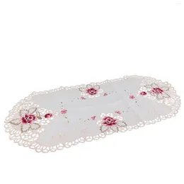 Table Mats Durable High Quality Practical Tablecloth Small Cover Lace Oval Reusable Runners Washable White