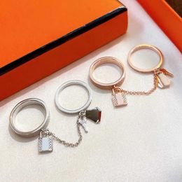 Band Rings 2022 Trend Luxury Brand Original 925 Sterling Silver Female 2 Pieces Lock Key Ring Women Crystal High Quality Fashion Bijoux J240326