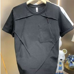 Trendy Brand White Short Sleeved T-Shirt For Men's Summer Men's Clothing Design, High-End Japanese Loose Fitting Cool Half Sleeved Top