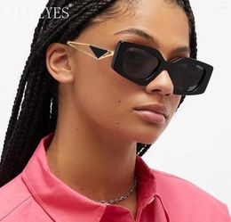 Sunglasses Vintage Square Women Designer Metal Cutout Frame Glasses Ladies UV400 Eyewear4982410