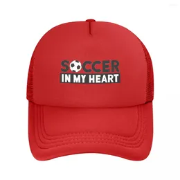 Ball Caps Fashion Soccer In My Heart Trucker Hat For Men Women Custom Adjustable Adult Baseball Cap Hip Hop