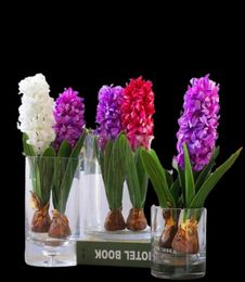 1 PCS Artificial Flower Hyacinth with Bulbs Home Table Bonsai Potted Home Garden Office Decoration Wedding Christmas Decoration8894001