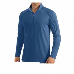tacvasen UPF 50+ Lg Sleeve T-Shirt Men's Sun UV Protecti 1/4 Zip T Shirts Fishing Swimming Hiking Performance UV Block Shirt 48BF#