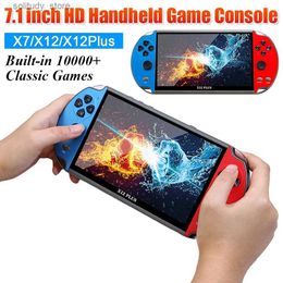 Portable Game Players X12 X12Plus handheld with built-in 10000+retro classic games 7.1 inch portable video console 16G high-definition game player Q240326