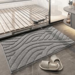 Mats Inyahome Extra Thicken Bathroom Bath Mat Floor Carpets For Lavatory Washroom Bathtub Side Microfiber Solid Toilet Rug Large Size