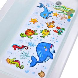 Mats Baby Bath Mat Non Slip Bathtub Mats Kids 40X16 Inch Bathroom Toddler Anti Slip Shower Mat Cartoon Whale Suction Cups