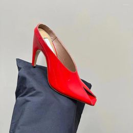 Dress Shoes Arrive High Quality Genuine Leather 10cm Thin Heels Pumps Slingbacks Solid Elegant For Women