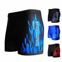 men Swimwear Swimsuit Mens Swim Shorts Bathing Suit Swimming Pool Trunks Beach Briefs Flame Boxer Badpak de bain homme C5C1#