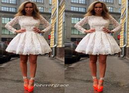 High Quality Short Homecoming Dress With Long Sleeves A Line Lace Junior Girls Wear Cocktail Graduation Party Dress Custom Made Pl5251441