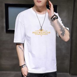 New Korean Loose Fashion Short Sleeve T-shirt Mens Half Cotton Fake Two Piece Casual Versatile Wear