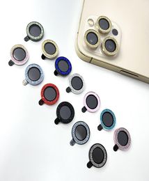 Bling Diamond Camera Lens Protector Glass Metal Ring Film For iPhone 13 12 11 Pro Max mini Back Cover5180676