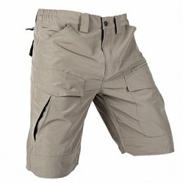 man Shorts Summer Waterproof Tactical Cargo Shorts Quick Dry Men Trousers Multi-Pocket Breathable Overalls Outdoor Beach Shorts s4s9#