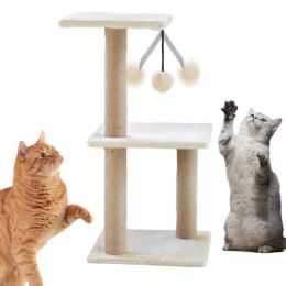 Scratchers Cat Scratcher Tower Cat Tree Tower Scratch Toy With Interactive Dangling Ball 27.5inch Cat Tree Tower With Scratching Posts For