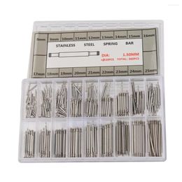 Watch Repair Kits 360pcs Stainless Steel Band Strap Link Pin Double Flange Spring Bars In 18 Different Sizes - 8mm-25mm (Silver)