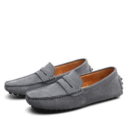 Men Casual Shoes Espadrilles Triple Black White Brown Wine Red Navy Khaki Mens Suede Leather Sneakers Slip On Boat Shoe Outdoor Flat Driving Jogging Walking 38-52 B125