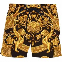 Luxo masculino casual 3d impresso estilo verão manga curta luxo real hip hop preto board shorts secagem rápida shorts engraçado maiô 84st #