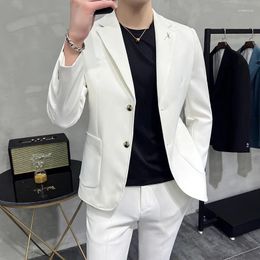 Men's Suits 2024 High-end (suit Trousers) Fashion Boutique Trendy Handsome Korean Version Of The Slim British Dress Men Two-piece Suit