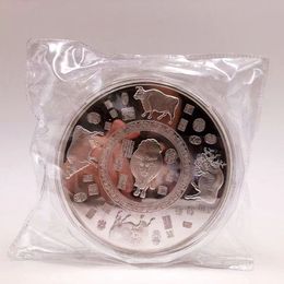 Arts and Crafts 1000g Chinese 1kg zodiac cattles silver Coin