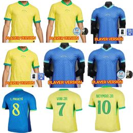 BRAZILS player version 24/25 Copa America Cup soccer jerseys Camiseta de futbol PAQUETA RAPHINHA football shirt maillot MARQUINHOS brasil RICHARLISON MEN NEYMAR