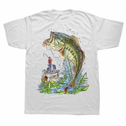 funny Fishing Bass Fish T Shirts Summer Graphic Cott Streetwear Short Sleeve Birthday Gifts T-shirt Mens Clothing X3gU#