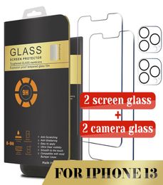 2 Pack Screen Protector and Camera Glass For Iphone 14 13 12 Pro Max 11 XR XS 8PLUS X Tempered Glass with box8503402