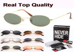 Brand design Metal Frame Oval Sunglasses men women Steampunk Fashion Retro Sun glasses with original box packages accessories e5694395