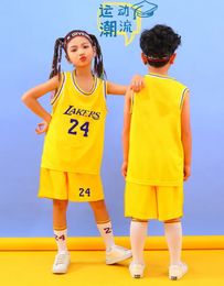 Summer Childrens Basketball Uniform Suit Boys And Girls Jersey Chinese Team Student Sport Wear Set 240318