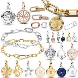 Loose Gemstones 2024 925 Sterling Silver Charm ME Heart Hoops Earring Pendant Fit Original Bracelet For Women Jewelry Gift