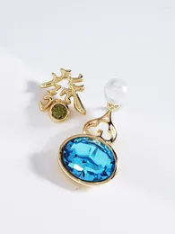 Stud Earrings Crystals From Austria Asymmetric For Girls Fashion Accessories Gifts Chinese Style Women Earings Jewelry