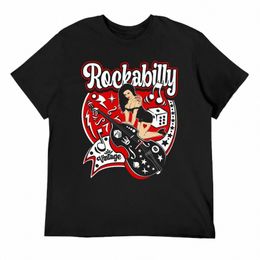 rockabilly Pin Up Girl Sock Hop Rocker Vin Round Neck T-shirt Sport T-shirts Graphic Funny Novelty Home Eur Size q2UZ#