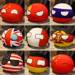 Plush Dolls 10-40cm Kawaii Countryball Plush Toy Stuffed Polandball Pillow Canada East Germany European Union United States Soft Kids Gifts T240325