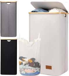 Laundry Bags DOFASAYI Basket Hamper With Lid - 120L Dirty Clothes Removable Bag Tall Bin Bathroom