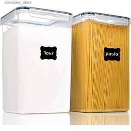 Food Jars Canisters 2PCS large food storage container with lid Airtiht 6.5L used for flour Suar Bakin supply and dry food storageL24326