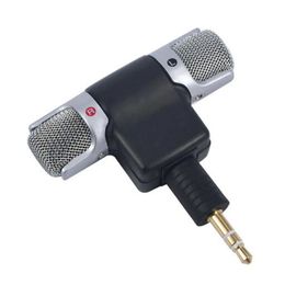 Wysokie wydajność 3,5 mm gniazda przenośna mini mikrofon cyfrowy mikrofon stereo do rejestratora telefonu komórkowego śpiewana piosenka karaoke