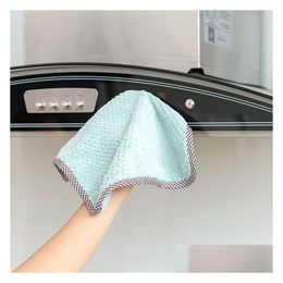 Cleaning Cloths Cloth Wi Fluffy Absorbent Towel Hand Dishwashing Adjustable Hanging Coral Drop Delivery Home Garden Housekee Organiz Otkcu