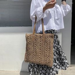 Shoulder Bags Summer Hollow Out Straw Bag Women Large Capacity Handmade Weave Totes Travel Beach Shopping Pouch