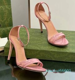 2024 Shoes Patent Leather Stilleto Heels Lady Italy Design Gladiator Sandalias EU35-43