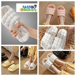 Slippers Home Shoes GAI Slides Bedroom Shower Room Warm Plushs Living Room Soft comforts Wear Cotton Slippers Ventilate Woman Mens black pink whites