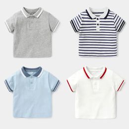 Boys Polo Shirts Short Sleeve Kids Shirt for Boys Collar Tops Tees Fashion Striped Toddler Infant Girls Shirts Children Clothes 240319