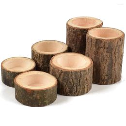 Candle Holders 1Piece Rustic Wooden Holder Stand Base For Wedding Centrepieces Birthday Party Table Candlestick Decorations