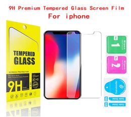 9H Screen Tempered Glass Protector for iPhone 12 11 Pro Max XS Max XR 8 7 plus Explosion HD Protective Film With Packing8280350