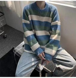 Men's Sweaters Contrasting Color Round Neck Sweater For Men Autumn And Winter Casual Versatile Knitwear Base